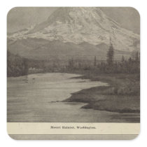 Mt Rainier Steilacoom Beach Square Sticker