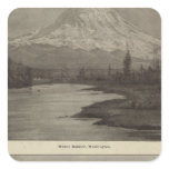 Mt Rainier Steilacoom Beach Square Sticker