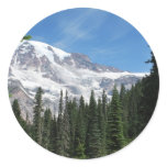 Mt Ranier Washington State by Julie L. Cleveland Round Sticker