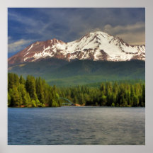 MT SHASTA FROM LAKE SISKIYOU POSTERS