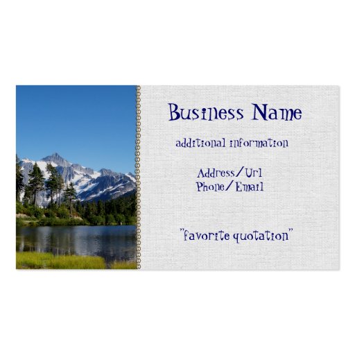 Mt Shuksan From Picture Lake Business Cards