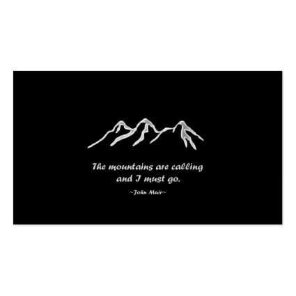 Mtns are calling/Snowy blizzard on Black Design Double-Sided Standard Business Cards (Pack Of 100)