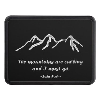 Mtns are calling/Snowy blizzard on black Hitch Cover