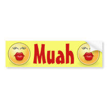 Muah kiss bumper sticker