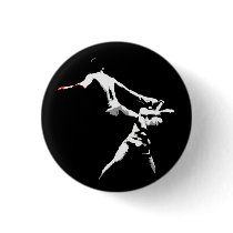 Muay Thai Boxing Action Pinback Button