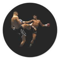 Muay Thai Boxing Action Round Sticker