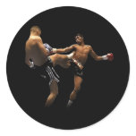 Muay Thai Boxing Action Round Sticker