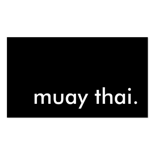 muay thai. business card