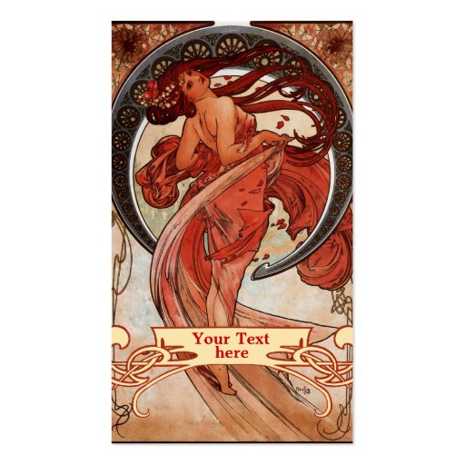 Mucha Art Nouveau - Art Deco Business Cards (front side)