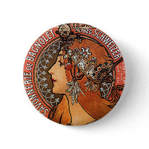 Mucha - Art Nouveau buttons