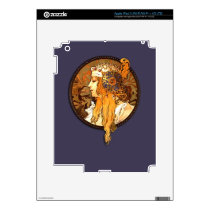 Mucha Art Nouveau Lady Tablet E-Reader Skin Skins For Ipad 3