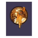 Mucha Art Nouveau Portrait Postcard