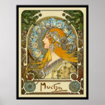 Mucha Art Nouveau Poster -  Zodiac  - La Plume