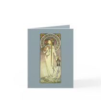 Mucha Art Nouveau Trappistine Note Card