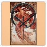 Mucha Dance Art Deco Clock
