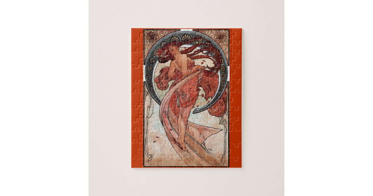 mucha Dance art deco Jigsaw Puzzle Zazzle