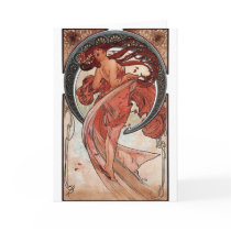 Mucha dance art deco lady greeting cards
