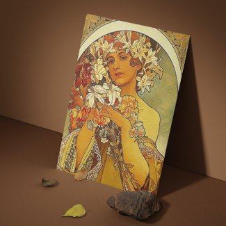Mucha flowers profilecard