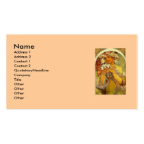 Mucha flowers business card templates
