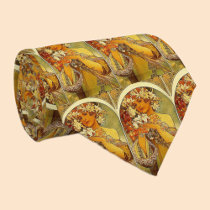 mucha flowers custom tie