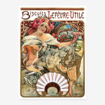Mucha French Biscuits Food Advertisement Poster posters