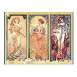 Mucha ~ Panel of Three Post Cards