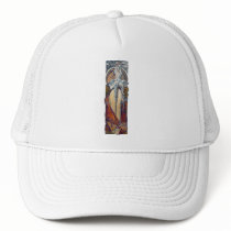 Mucha Paris 1900 woman fashion art deco Trucker Hats