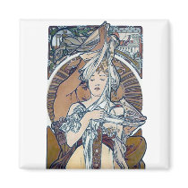 Mucha Paris 1900 woman fashion art deco Refrigerator Magnet