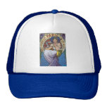 Mucha Paris art deco woman flowers Trucker Hats