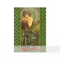 Mucha ~ "Precious Stones - Emerald" May Birthday