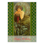 Mucha ~ "Precious Stones - Emerald" May Birthday cards