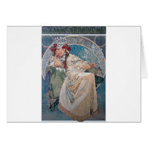 Mucha princess hyacinta lady blue dress card