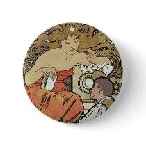 Mucha - Societe Populaire des Beaux-Arts buttons