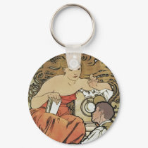 Mucha - Societe Populaire des Beaux-Arts keychains by VintageCabaret Mucha - Societe Populaire des Beaux-Arts keychains