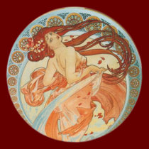 Mucha Woman stickers