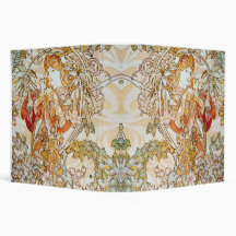 Mucha Woman With a Daisy Art Nouveau 2 inch Binder