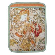 Mucha Woman with a Daisy Art Nouveau iPad Sleeve