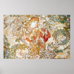 Mucha Woman With a Daisy Art Nouveau Poster Print