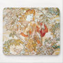 Mucha Woman With Daisy Art Nouveau Mouse Pad