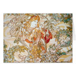 Mucha Woman With Daisy Art Nouveau Note Cards