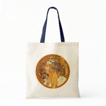 Mucha - Woman with Jewels - Vintage Art bags