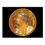 Mucha - Woman with Jewels - Vintage Art Post Cards