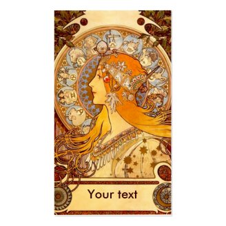Mucha Zodiac Business Card