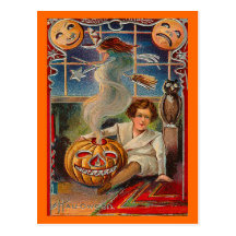 Muchacho de Halloween del vintage Tarjetas Postales