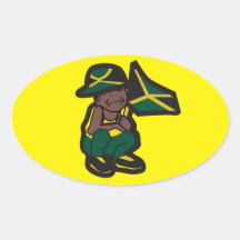 MUCHACHO DE JAMAICA CALCOMANIA OVALADAS PERSONALIZADAS