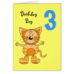 muchacho del cumpleaños de 3 años felicitaciones
