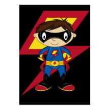 Muchacho lindo del super héroe tarjeta de visita