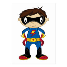 Muchacho lindo del super héroe tarjeta de visita