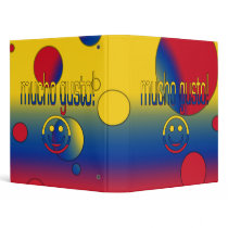 Mucho Gusto! Colombia Flag Colors Pop Art 3 Ring Binder