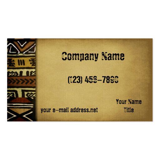 Mud Cloth Business Cards (front side)
